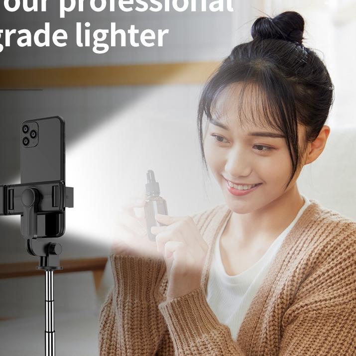 EXCLUSIVETongsis Selfie Bluetooth LED S03-S / Tripod 3IN1 Selfie Stick Bluetooth Remote Control  Ton
