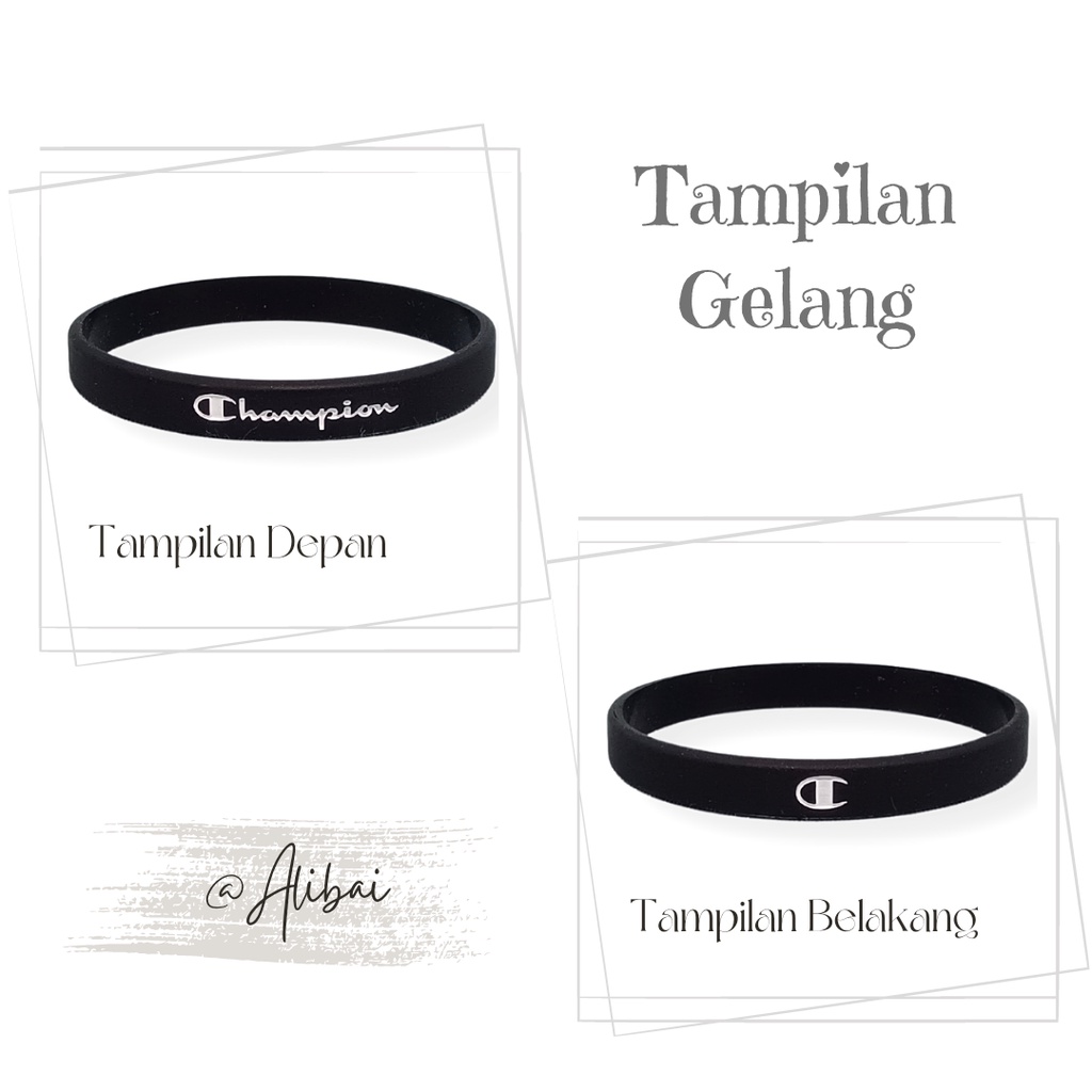 Gelang Karet Pria Distro Champion Bracelet Rubber Aksesoris Fashion