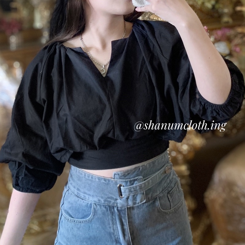 blouse import lengan balon