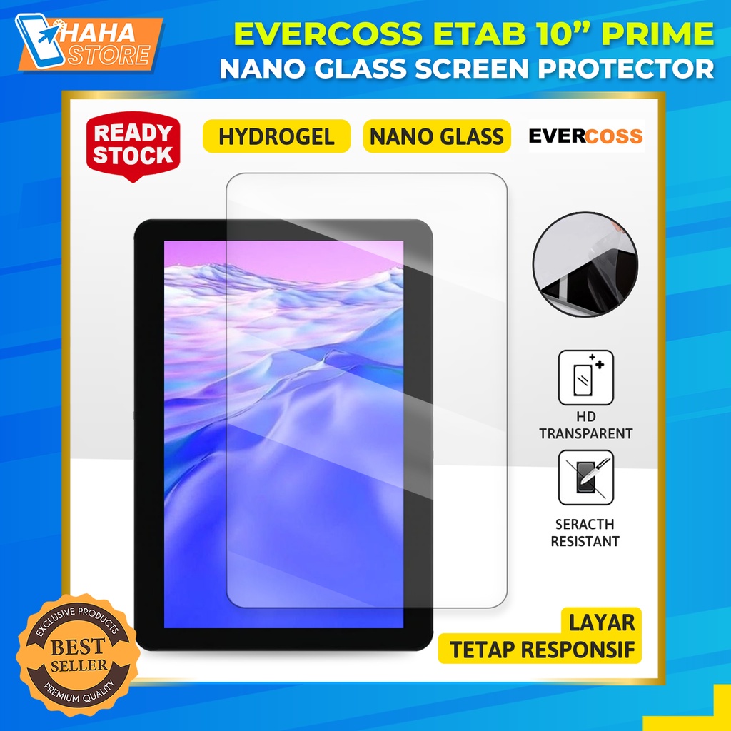 Evercoss Etab 10 inch Prime Anti Gores Tempered Nano Glass Hydrogel Screen Guard Protector Antigores
