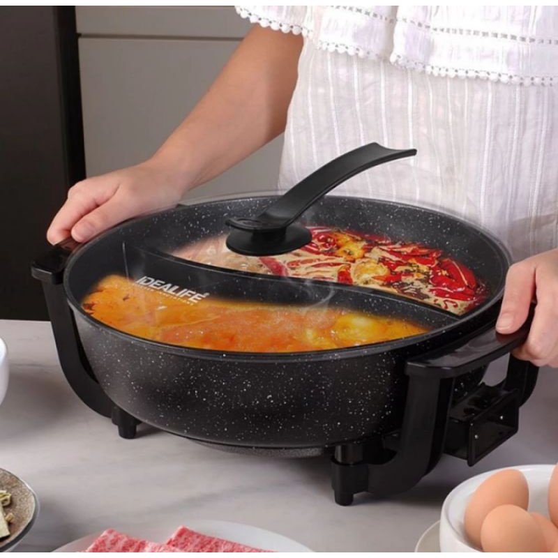 Idealife Elektric Grill Shabu Idealife Panci Listrik Shabu Shabu Idealife IL 116A