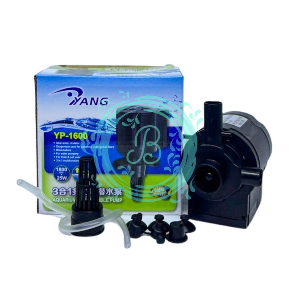 Yang YP 1600 YP-1600 Pompa Air Celup Aquarium Pompa Hidroponik Pompa Aquarium Aquascape