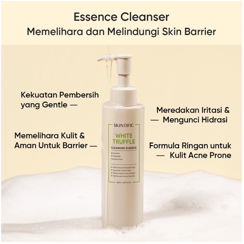 SKINTIFIC White Truffle Essence Cleanser Facial Wash Serum Nourish and Protect Skin Barrier 80ml