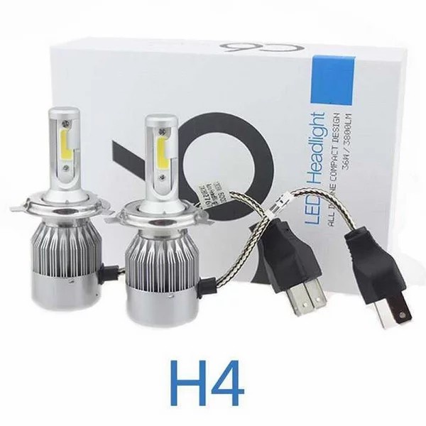 Lampu LED HeadLamp Headlight Depan Utama C6 H4 HI LO Putih Mobil 2 Pcs