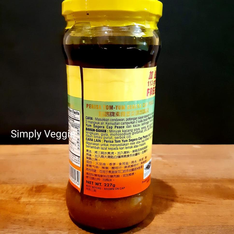 

Import Terlaris Vegetarian Tom Yam Paste Peace Brand 340g / Pasta Tomyam Vegetarian / Tomyum / Tom Yum Vegetarian !