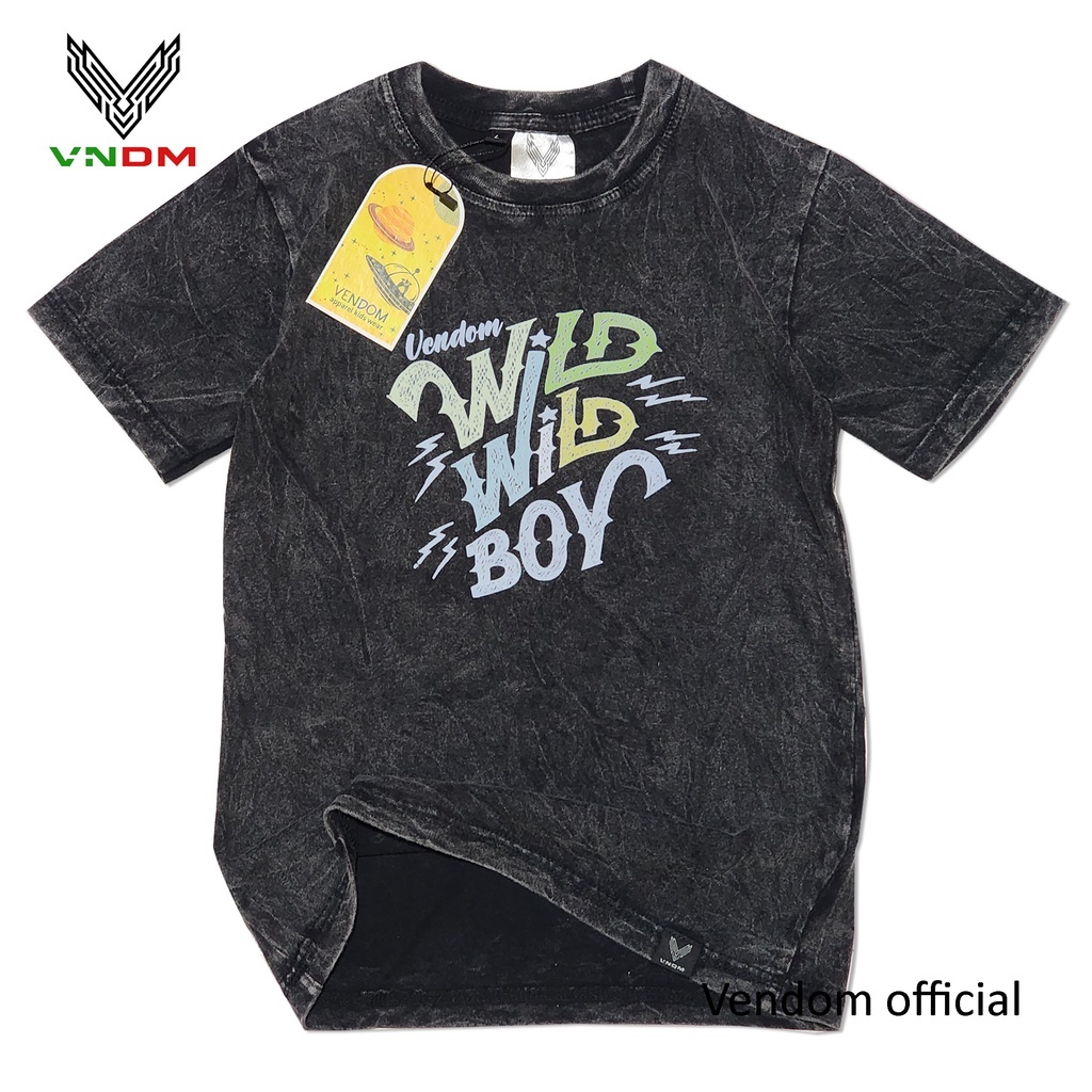 Vendom Kids Baju Kaos Anak Washet Laki Laki / Perempuan Unisex Umur 1-12 Tahun Bahan Cotton 30S