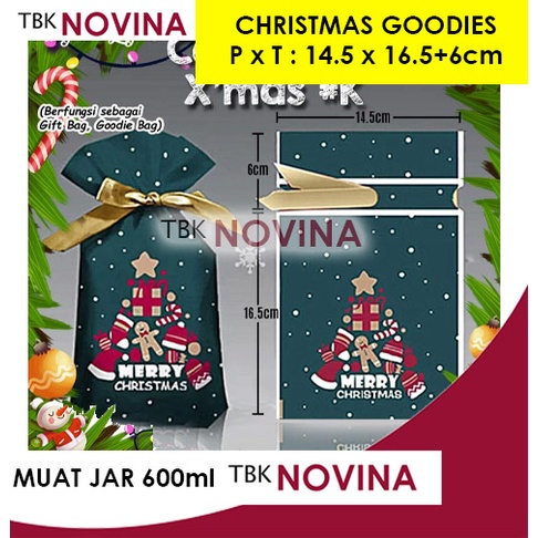 GOODIE BAG NATAL/ KANTONG GOODIE CANDY COOKIES JAR CHRISTMAS / PLASTIK ROTI XMAS