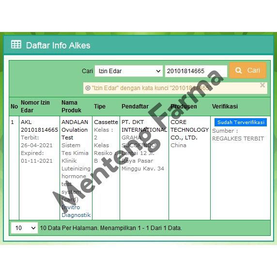 Andalan Ovulation Test - Alat Uji Masa Kesuburan Wanita