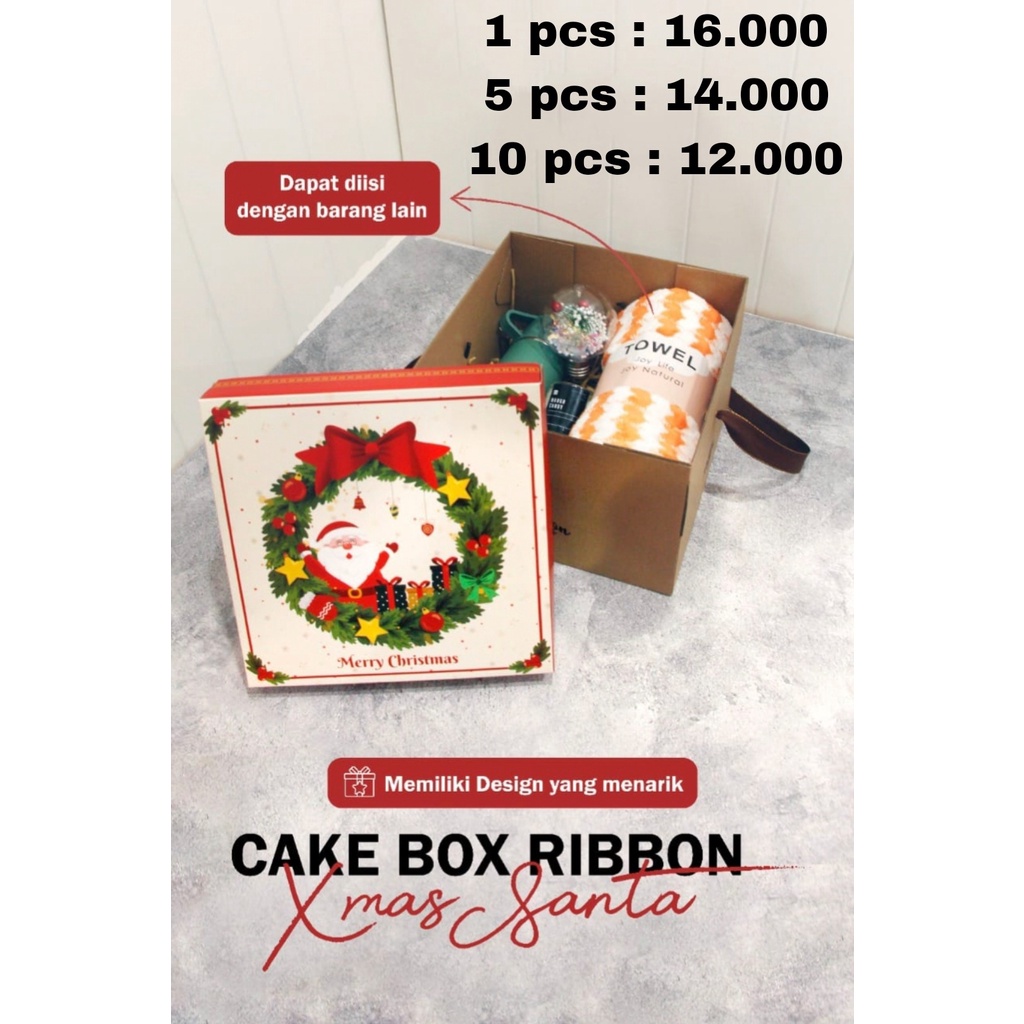 

CBX Happy Xmas Ribbon Santa 25x 25 x 18