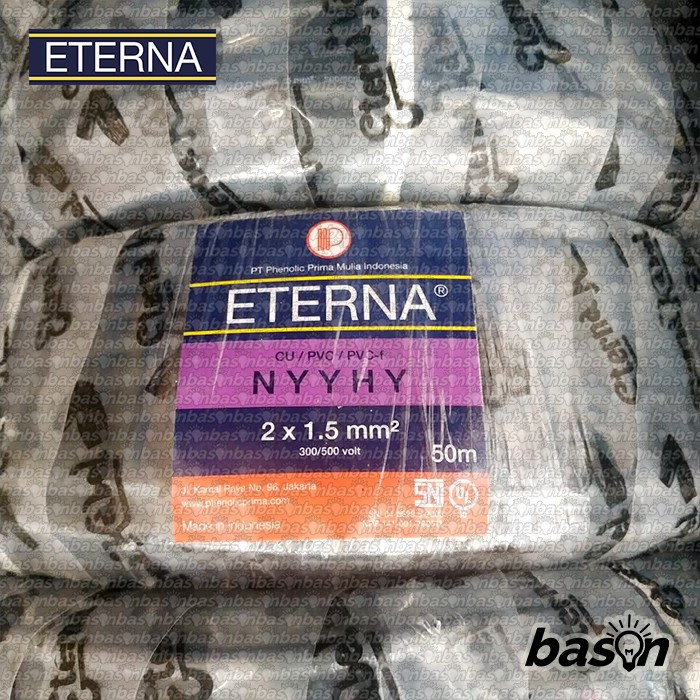 Eterna NYYHY 2 x 1.5 mm @ 50m - TIDAK DI ECER - 1 roll = 50 meter