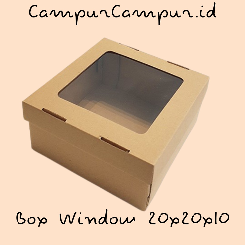 

Box Tart Mika Window 20X20x10 Kotak Kue Tart Box Window Cupcake Dos Cake Corrugated