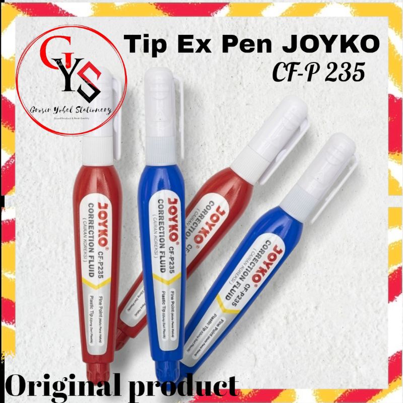 

Tip Ex Pen Joyko CF-P235(PCS)/ Correctiin Fluid ORIGINAL 100% Joyko/Stipo/Tip X/Pengapus Pulpen/Cairan Penghapus