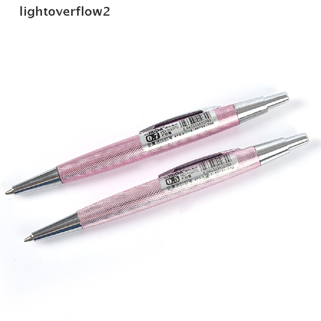 Lightoverflow2 Pensil Mekanik Otomatis Mini 0.7 / 0.5mm Bahan Metal Untuk Menulis