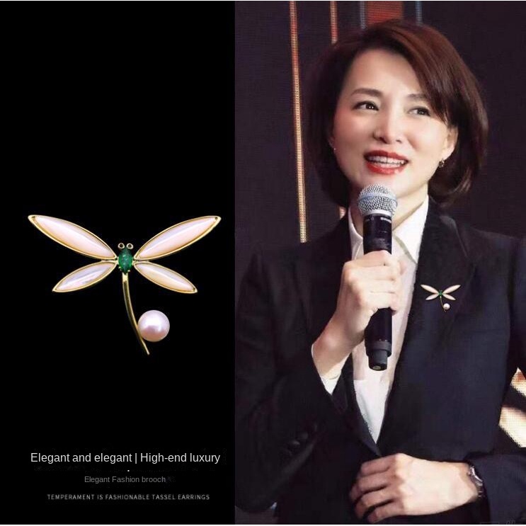 Bros Pin Bentuk Capung Aksen Mutiara Gaya Korea Untuk Wanita