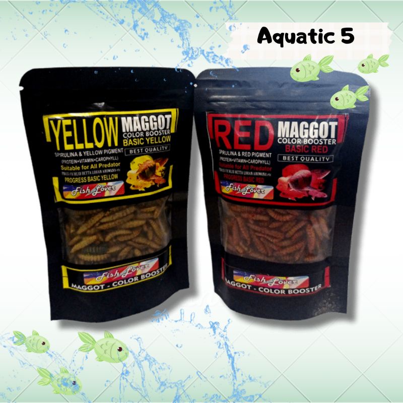 Makanan Ikan FISH LOVER MAGGOT SACHET Collor Booster Red Yellow Blue 30gr