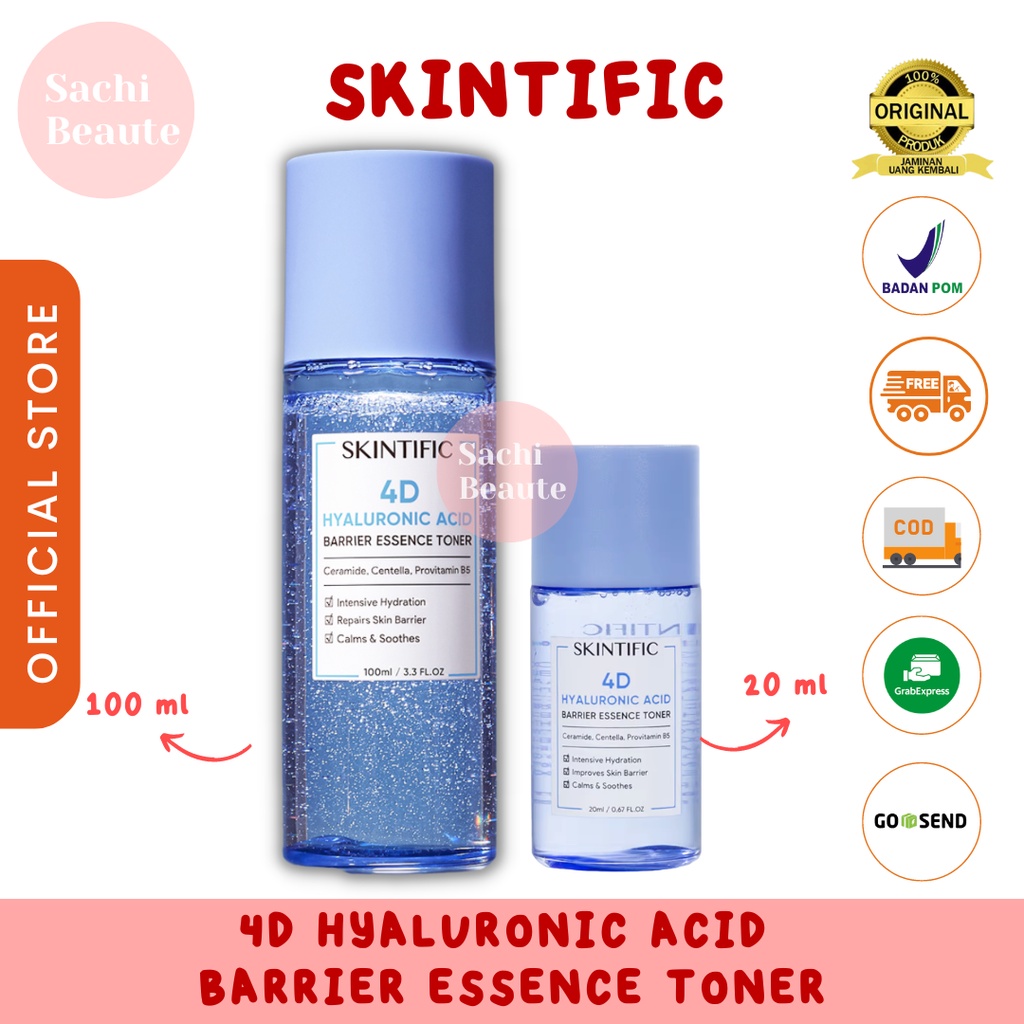 SKINTIFIC 4D Hyaluronic Acid Barrier Essence Hydration Toner Defeat Dryness In10S 100ML BPOM Original Ready Stock