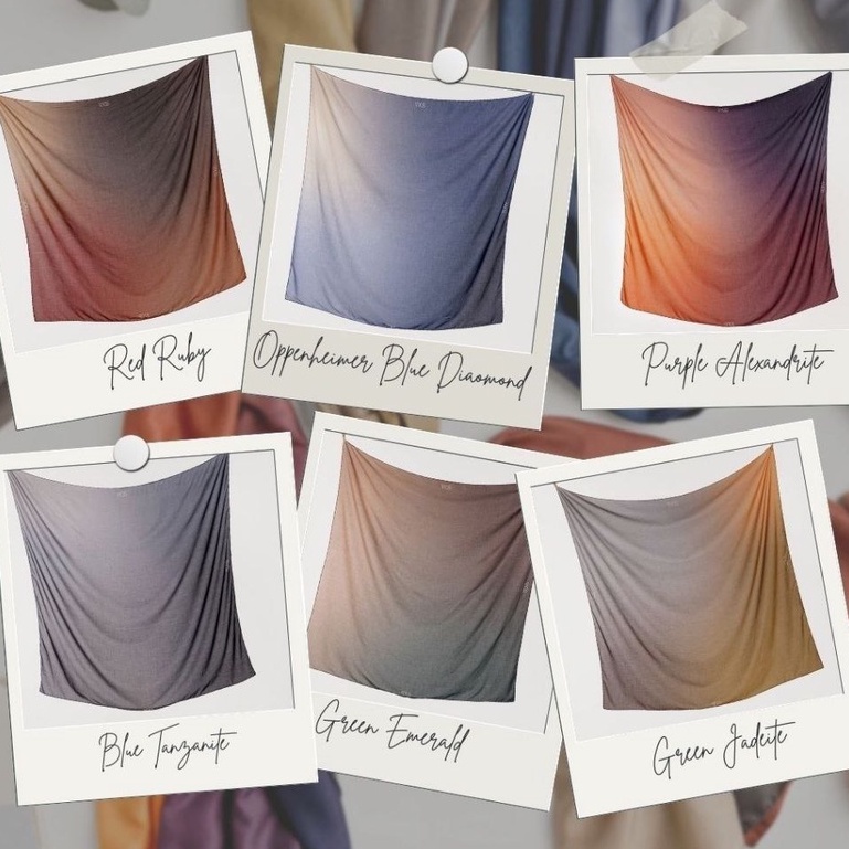 Soka Gradient Hijab (4 Color Gradient ) Segi Empat - Scarf Syarii