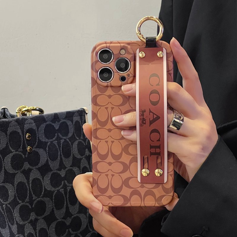 Luxury Gelang Tangan Case IPhone Xr Xs Max14 Plus Ip Apple IPhone 11 12 13 14 Pro Max Sarung Silikon Wanita Casing Handphone Coach