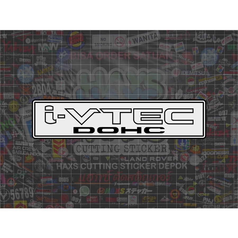 Cutting Sticker Ivtec Dohc Ukuran 22 Cm Untuk Cover Mesin