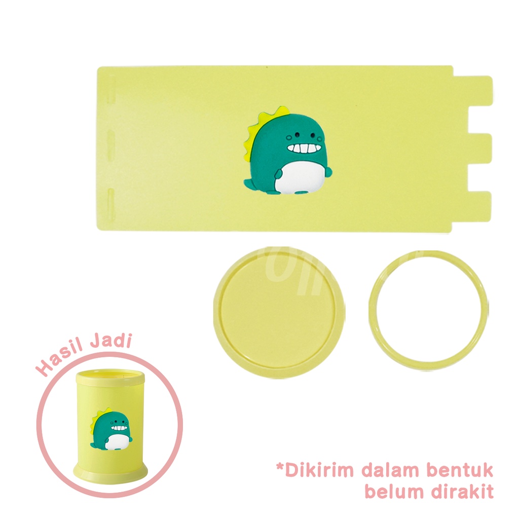 Shifra Tempat Pensil Pen Holder Silinder Bahan Silicon DIY Yellow Pink Blue Green