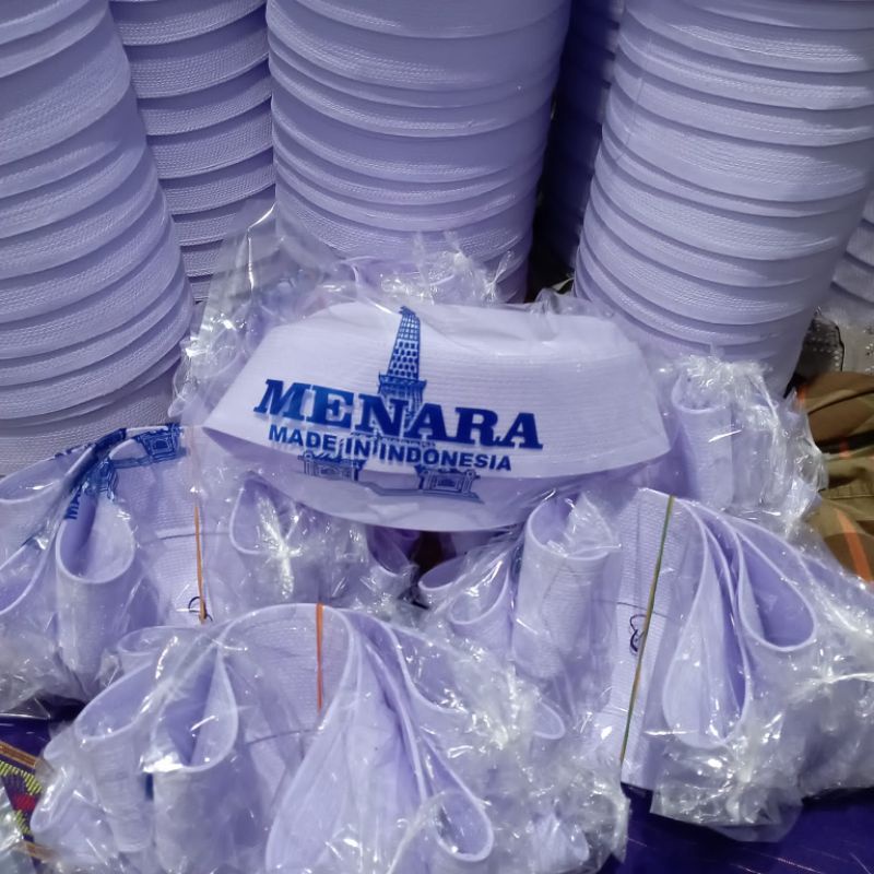 Peci Putih / Peci Batok / Kopiah Putih Habib Bahar tinggi 6 dan 8 cm