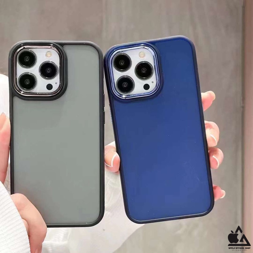 Premium Softcase Dove Kamera Chrome iPhone 13 Pro Max 12 PRO MAX 11 PRO MAX XR X XS MAX 7 7+ 8 8+ SE 2 3 Matte Anti Minyak With Frame Camera Krom Pelindung Kamera Softcase Silikon Jelly Clear Cover Bukan Silicone