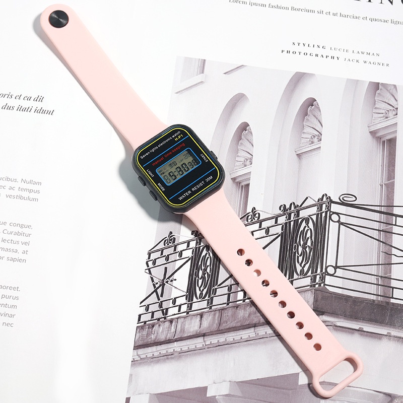 Jam Tangan Anak Original Fashion LCD Watch Olahraga Digital Anti Air Bisa Pilih Warna