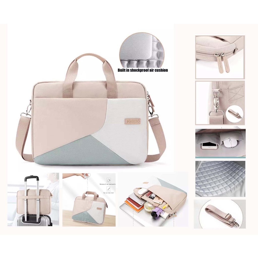 Tas Laptop Selempang jinjing  Shockproof MAHOO triangle  Size 13 14 15 16 inch