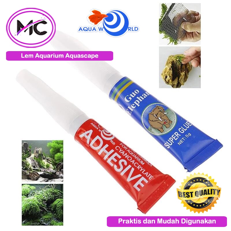 Lem Aquascape Lem Tanaman Pohon Khusus Aquarium Instant Glue Lem Anti Air Super Kuat Tahan Air