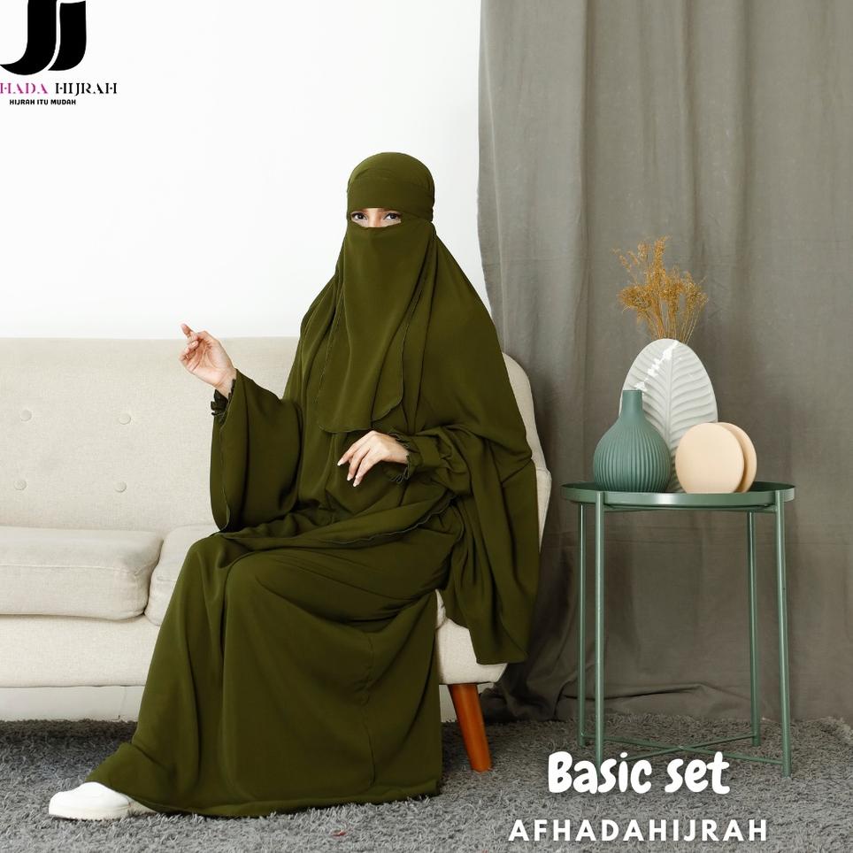 Murah Gamis sunnah gamis set cadar basic set syari hitam