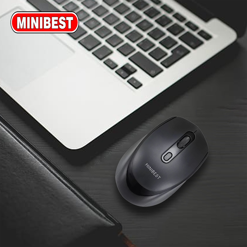 [MB] MN-B50 Mouse Wireless 2.4GHz Optical 1600DPI dengan Receiver USB untuk PC Laptop