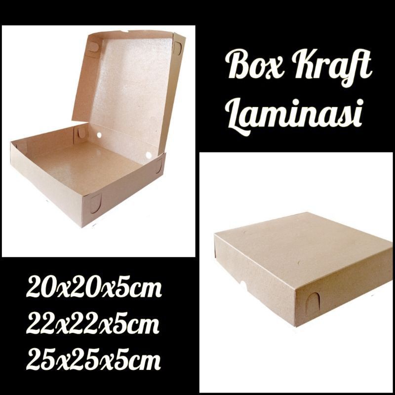 

box kraft laminasi atau box pizza laminasi uk. 20,22
