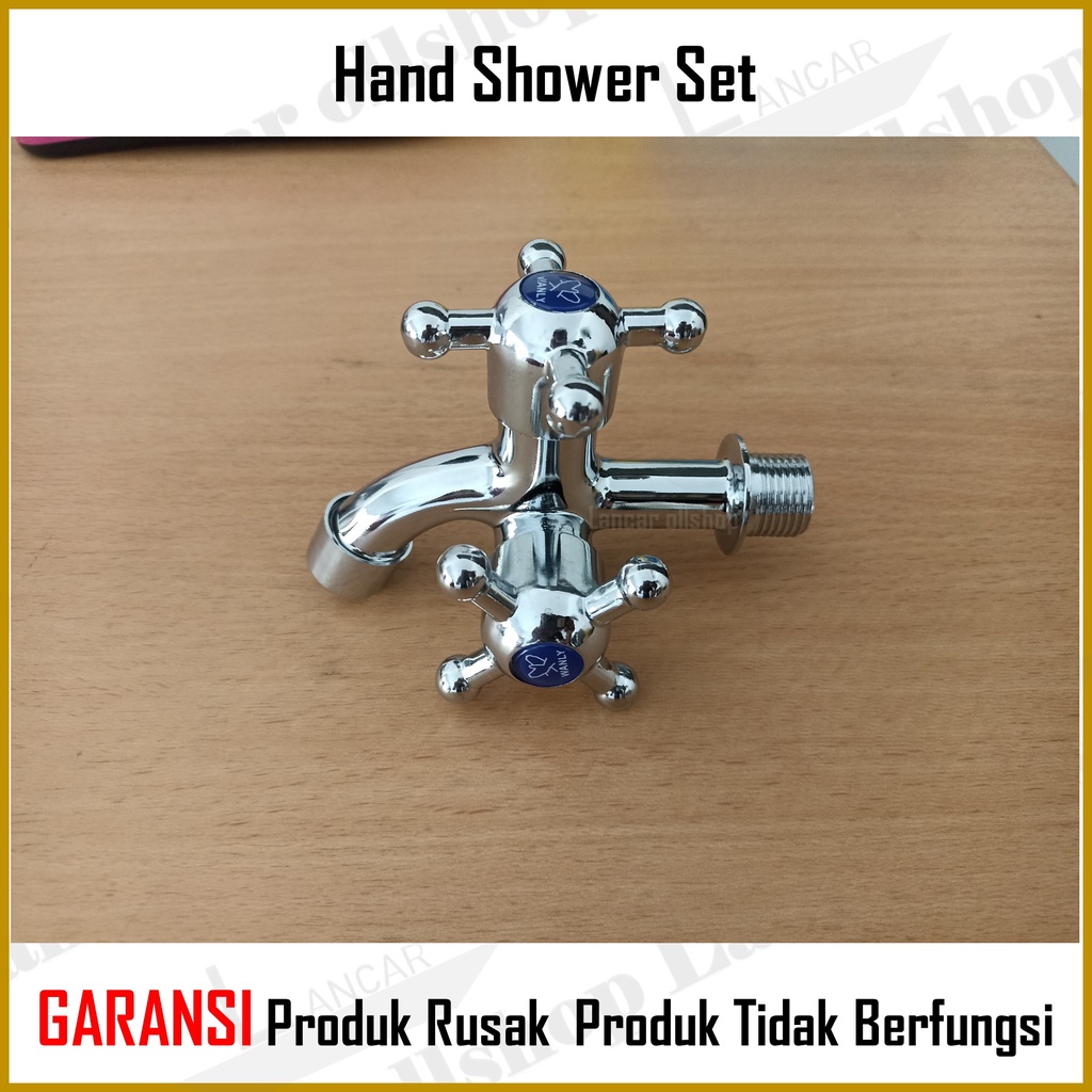 Paket Hand Shower Hemat Air Lubang Tekanan Kencang Shower Mandi 1 Set Kran Cabang Termurah