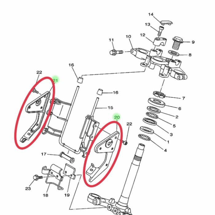 KUPINGAN#BREKET#DUDUKAN LAMPU DEPAN YAMAHA RX KING ORI YGP 1PASANG
