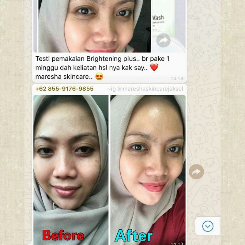 MARESHA SKINCARE PAKET BRIGHTENING PLUS UNTUK MENCERAHKAN MARESA SKINCARE