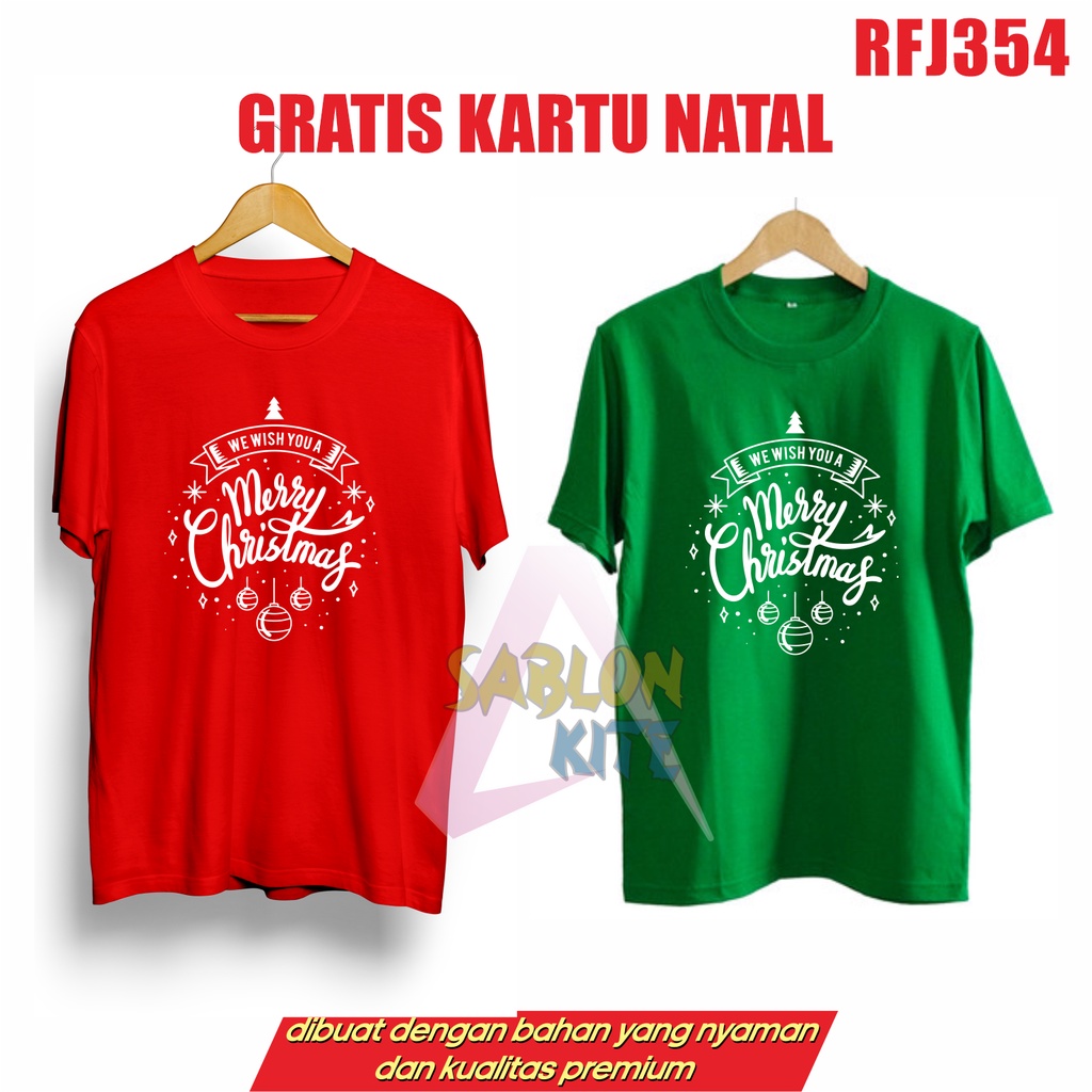 GRATIS KARTU NATAL !!! KAOS NATAL MERRY CHRISTMAS RFJ354