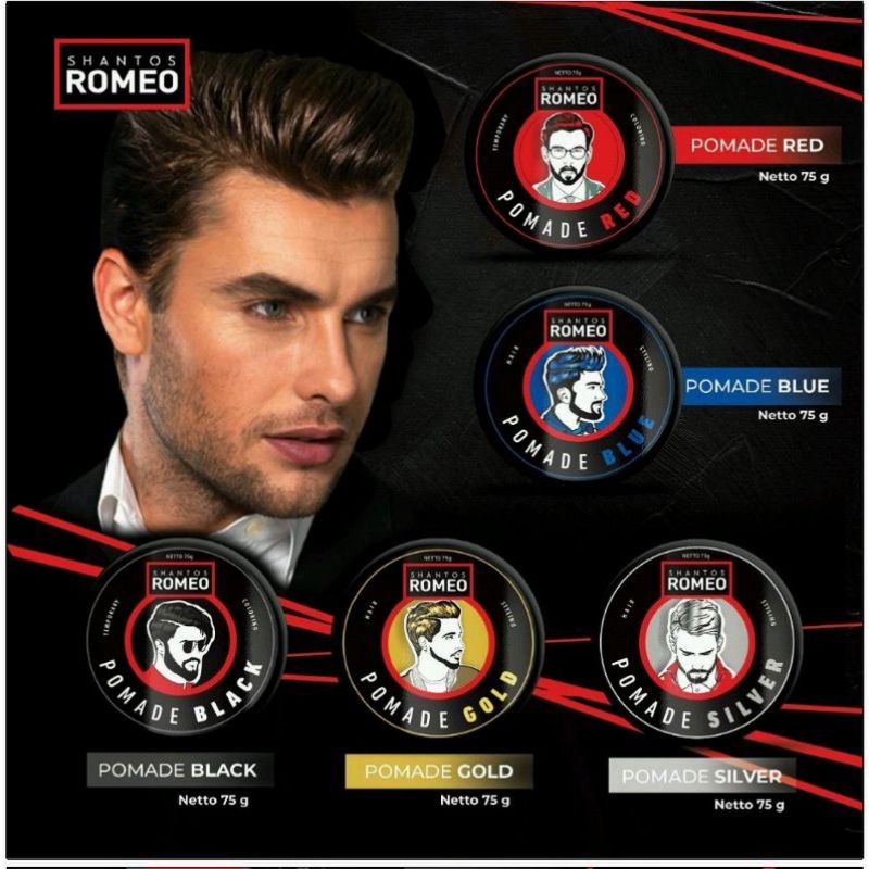 Shantos Romeo Hair Styling Color Pomade Warna 75gr