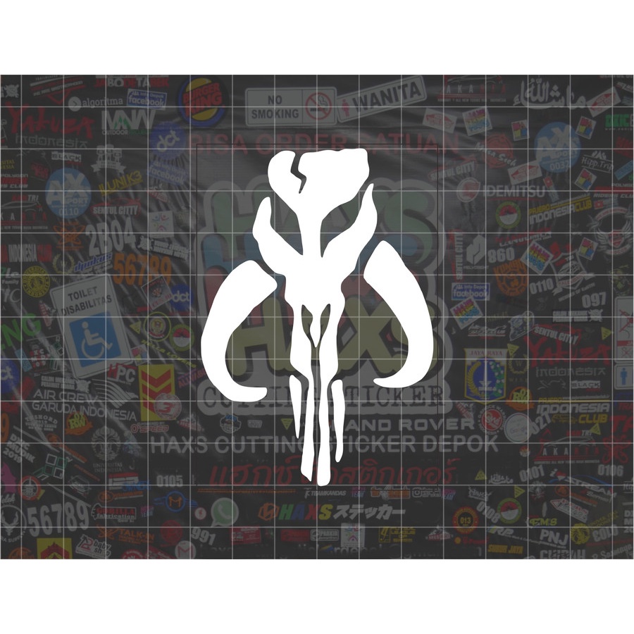 Cutting Sticker Star Wars The Mandalorian Ukuran 8 Cm Mobil Motor
