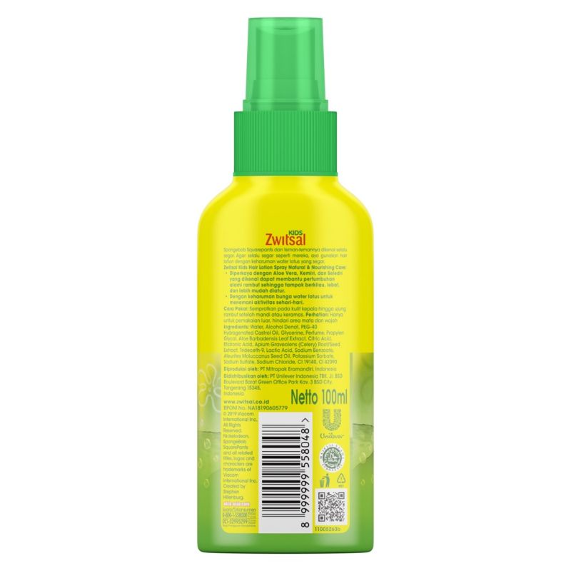 ZWITSAL KIDS HAIR LOTION NATURAL AND NOURSIHING 100ml - HAIR LOTION ANAK