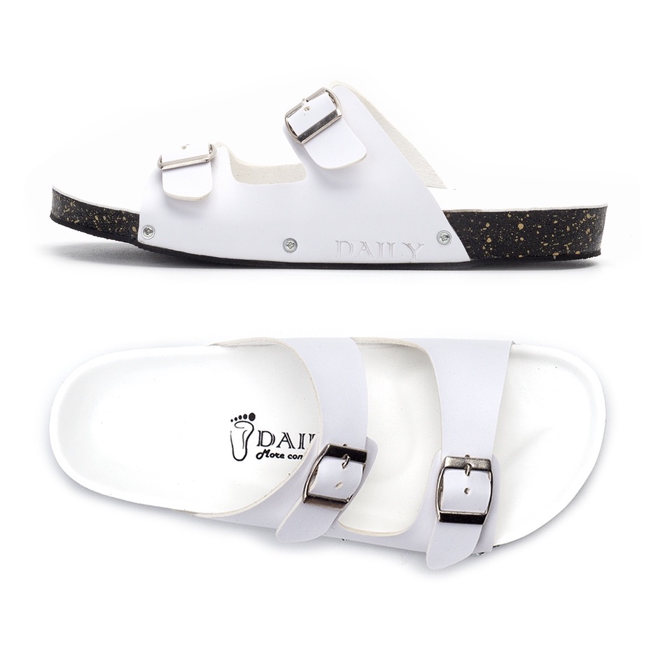 EFRON WHITE |ManNeedMe x DAILY| Sandal Pria Sendal Casual Kulit ORIGINAL