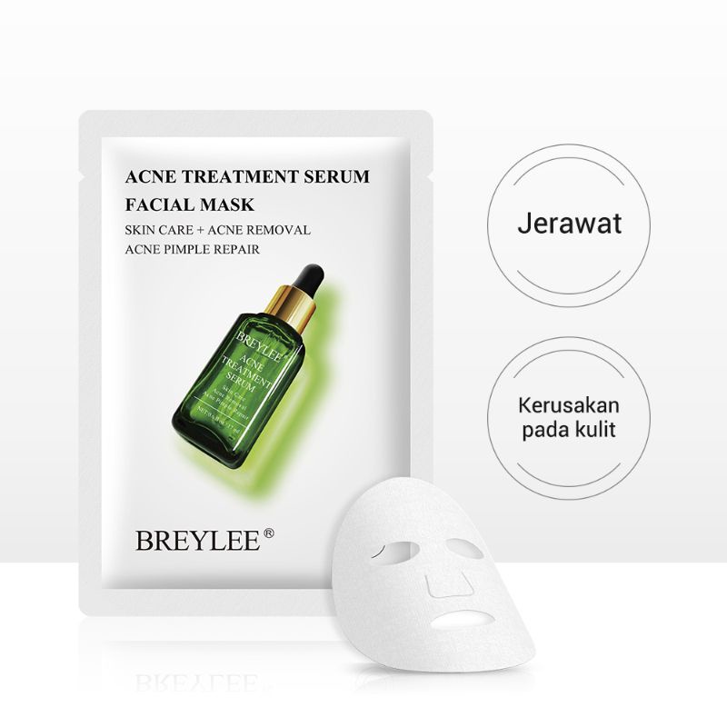BPOM BREYLEE ACNE TREATMENT VITAMIN C BRIGHTENING SERUM FACIAL MASK MASKER JERAWAT