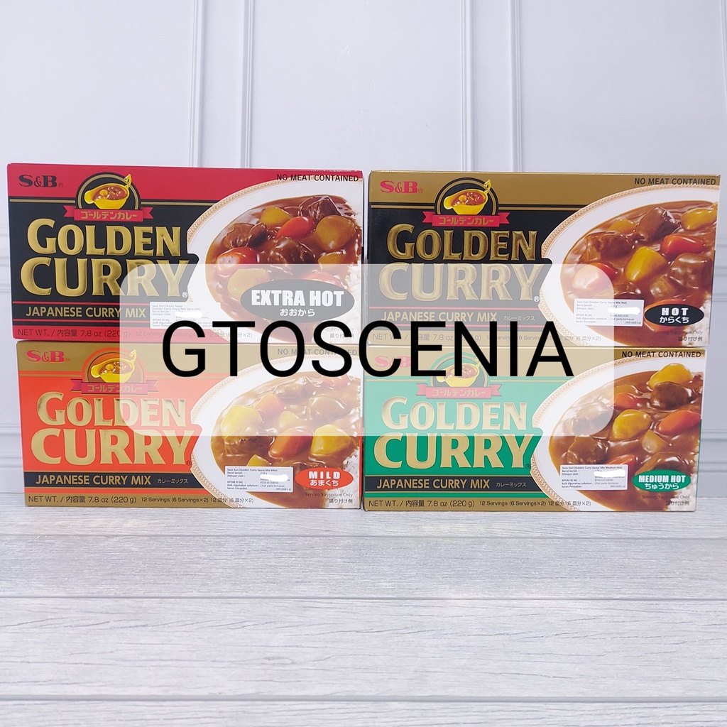 

S&B Golden Curry Japanese Curry Mix EXTRA HOT / HOT / MEDIUM HOT / MILD 220GR