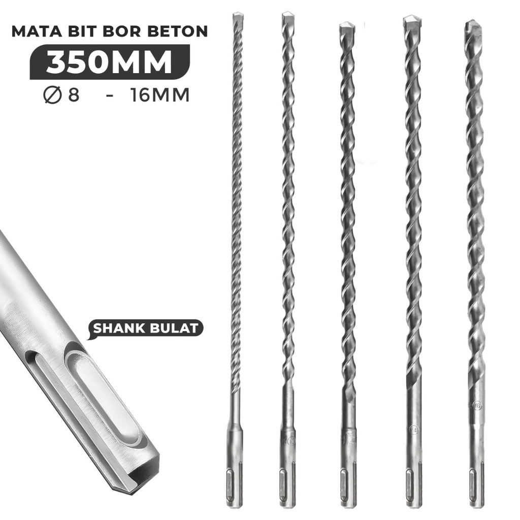 Suksestech Mata Bor Beton 8 10 12 14 16 x 350mm Mata Bor Serbaguna Good Quality 6536