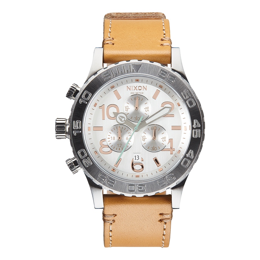 Nixon 42-20 Chrono Leather Natural Silver A4241603