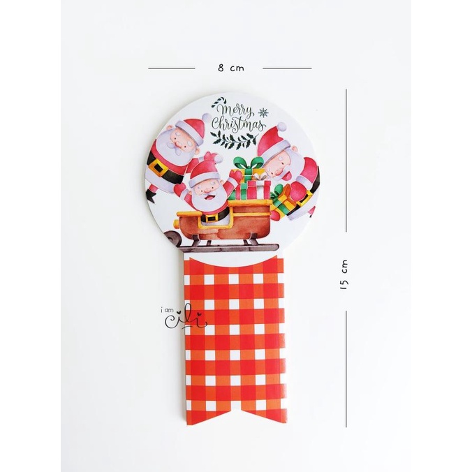 

*#*#*#*#] (SC055) stiker natal TIGA SANTA untuk toples 500gr (uk 8x15cm)