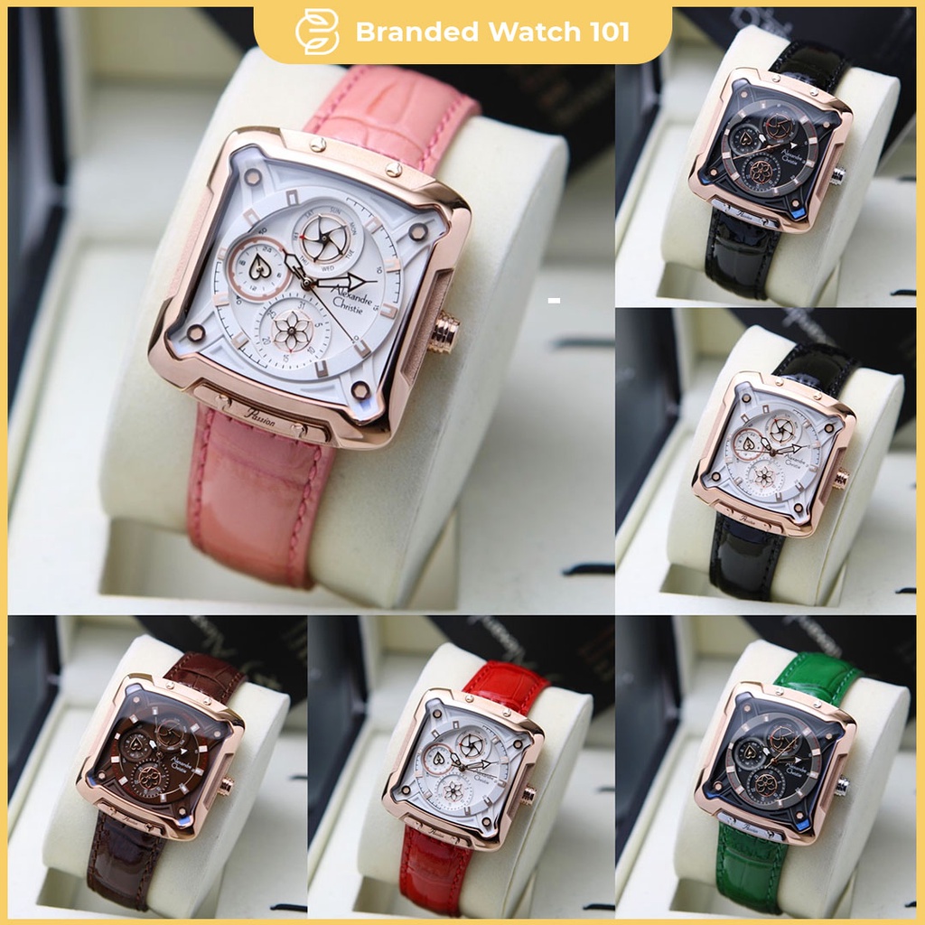 ORIGINAL Jam Tangan Wanita Alexandre Christie Leather AC 3030 / AC3030 / 3030 Garansi Resmi 1 Tahun.