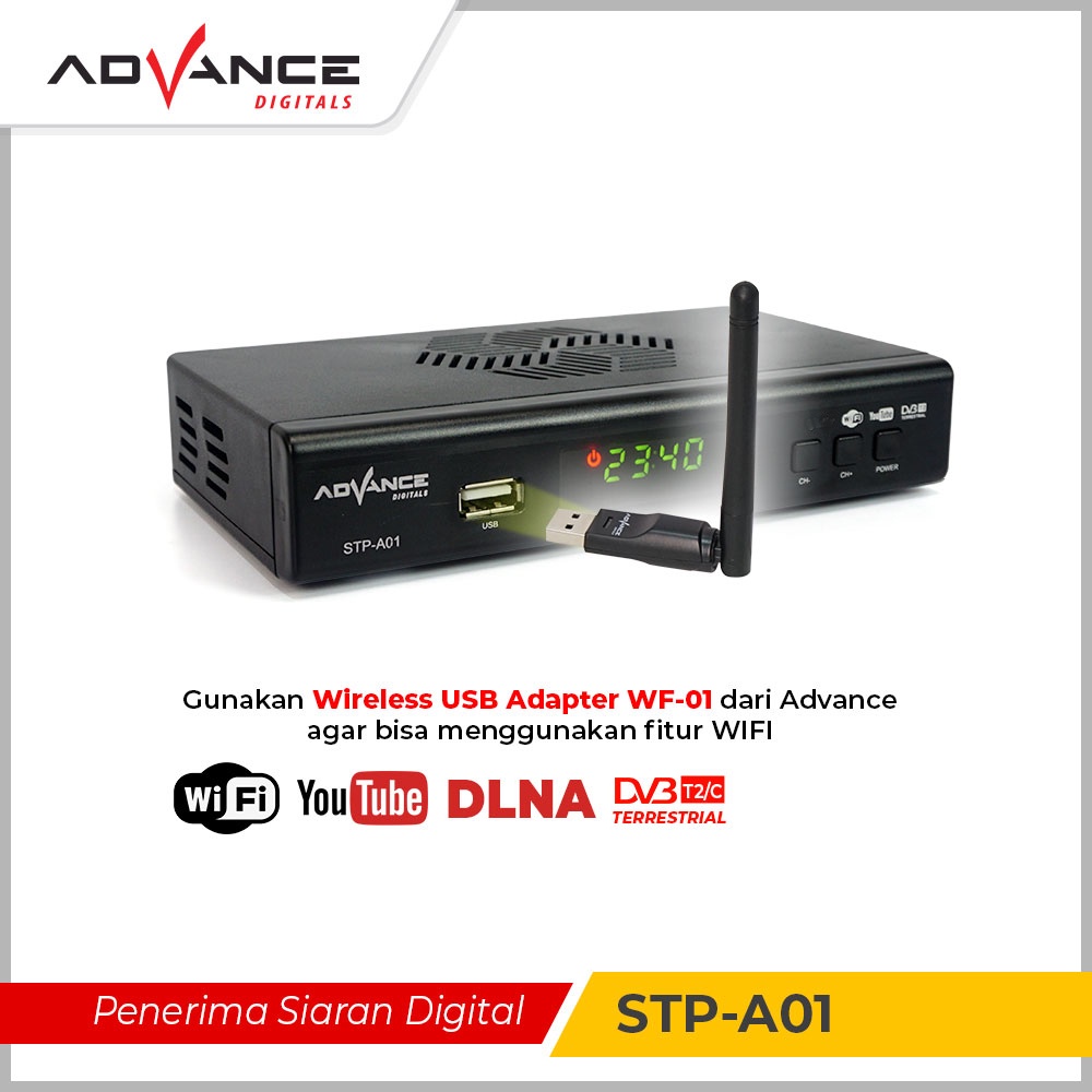 Advance Set Top Box Advance DVB T2 02 TV Siaran Digital Receiver STB BISA Youtube Wifi Garansi 1 Tahun