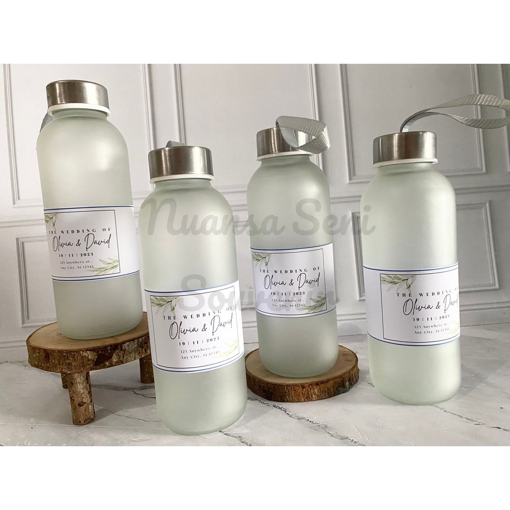 Souvenir Botol Minum Kaca Doff Termos Kaca Tumbler Infuser Water Kaca Bening Polos