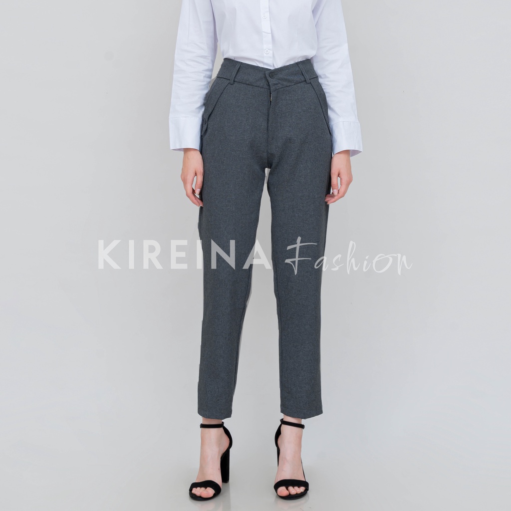 Celana Kerja Wanita Formal Celana Kerja Slimfit Celana Bahan Wanita Semi Wool | Kireina Fashion