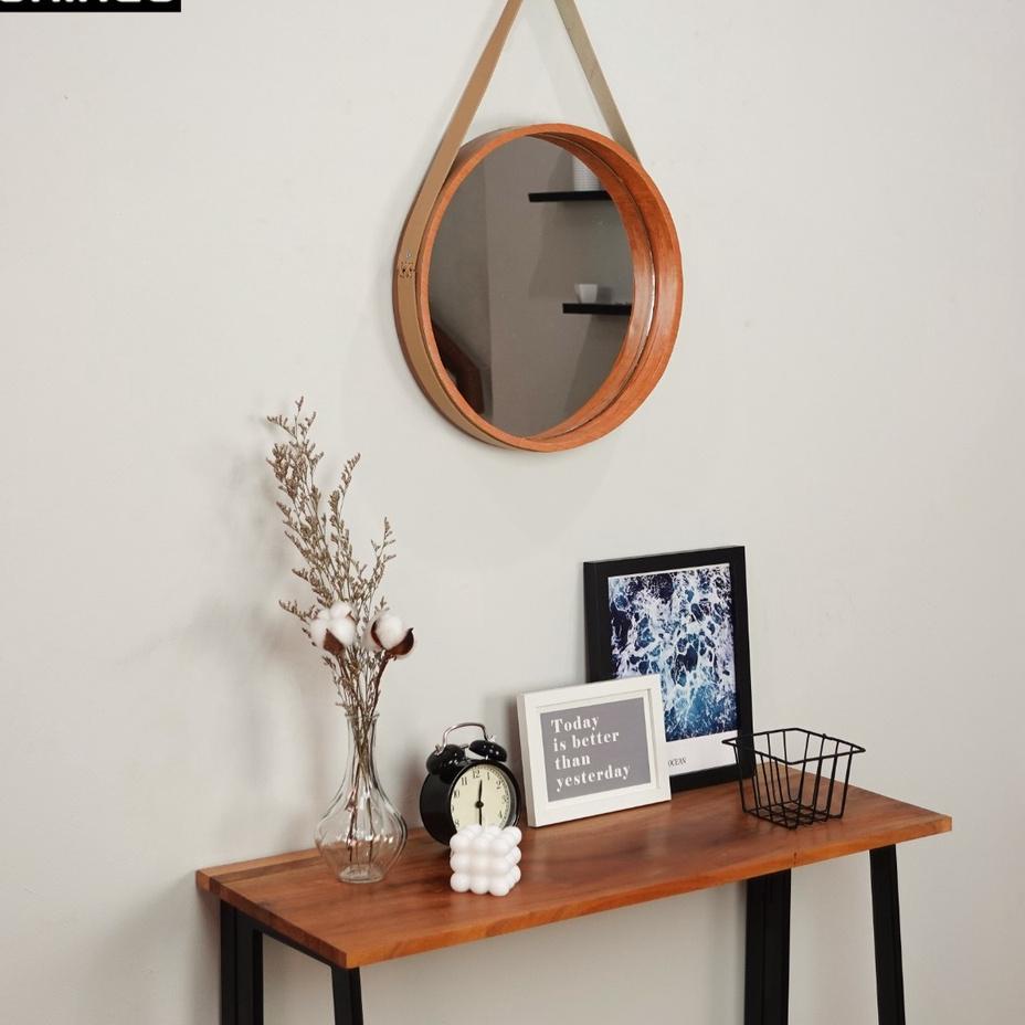Subsidi--CERMIN BULAT 37 cm Gantungan WallMirror Frame Eva Foam Makeup Dinding Dekorasi Rumah